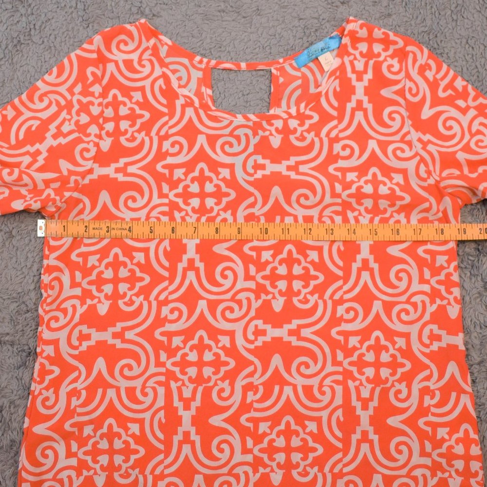 Buttons Geometric Print 3/4 Sleeve Dress Shirt - Picture 10 of 12